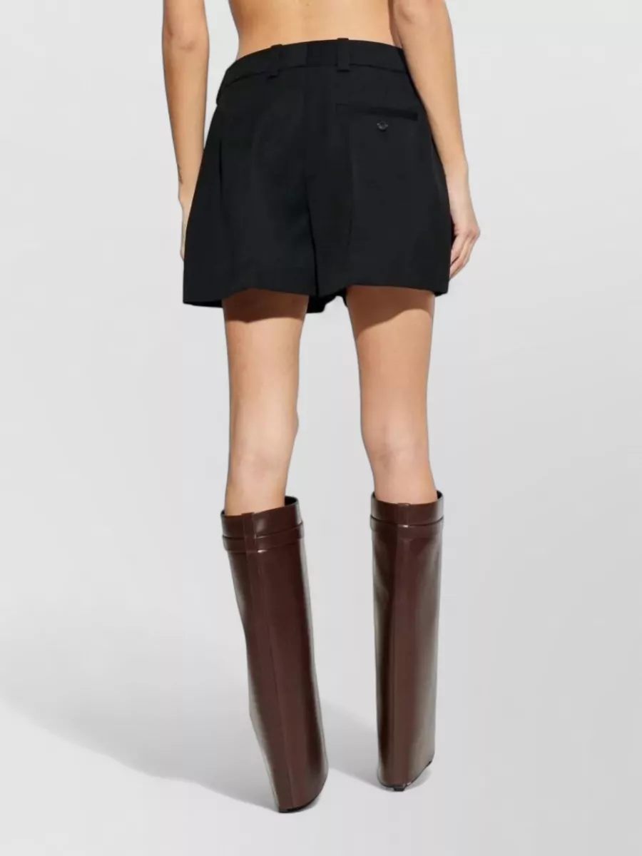 Givenchy Wool Bermuda Shorts Front Pleats Belt Loops