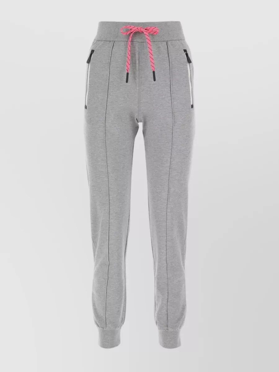 Shop Moncler Dynamic Joggers With Central Seamed Pleats In Grey