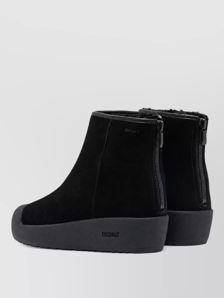 Bally Leather Platform Ankle Boots