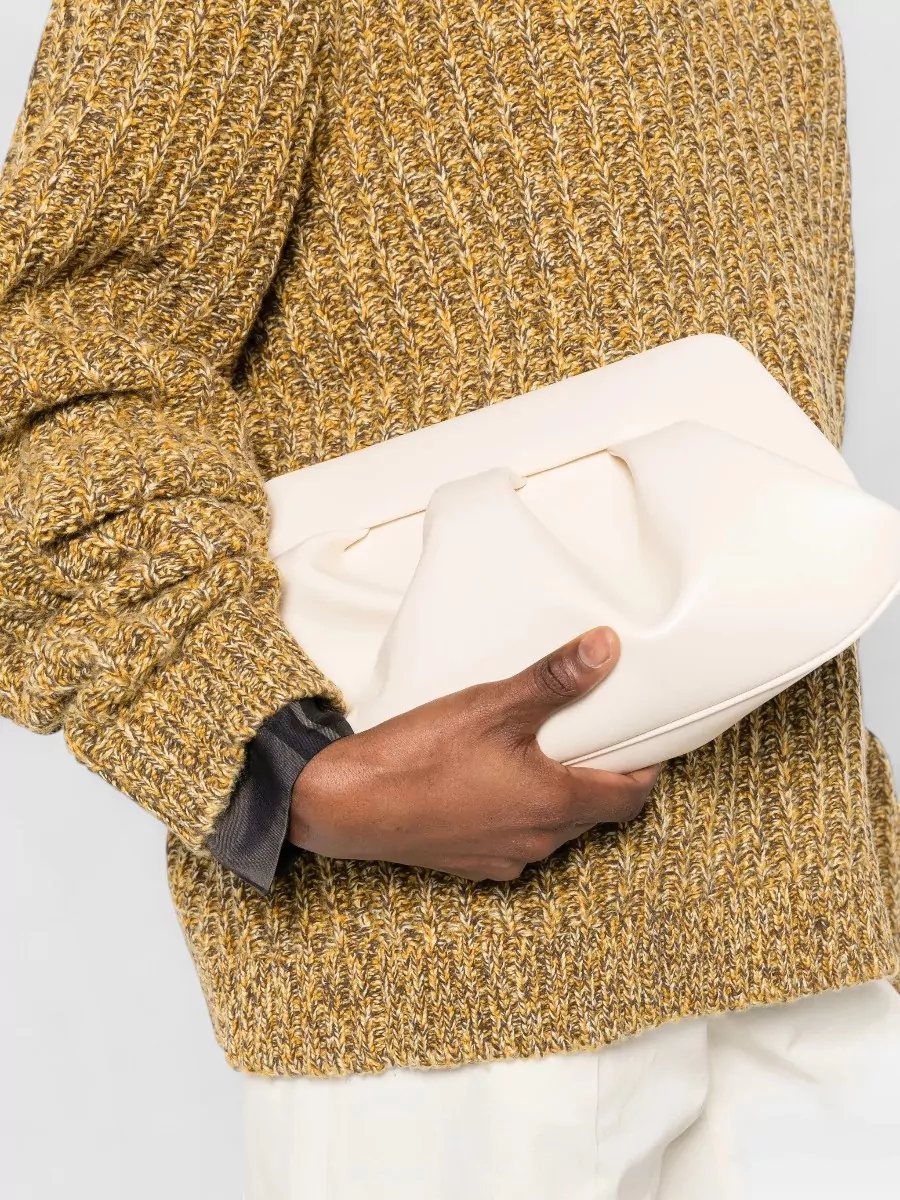 Themoiré Na Leather Clutch Bag