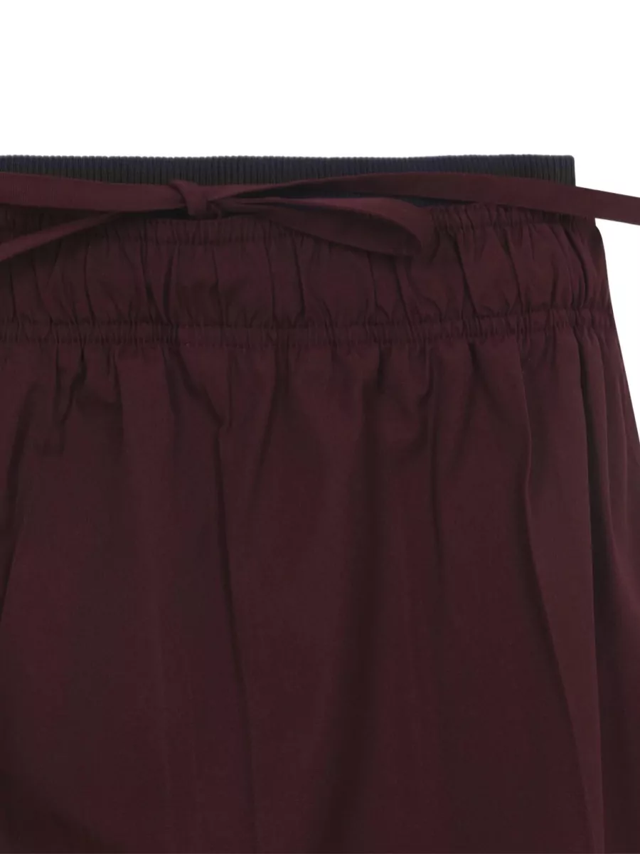 Prada Popeline Skirt Elastic Waistband Back Pockets