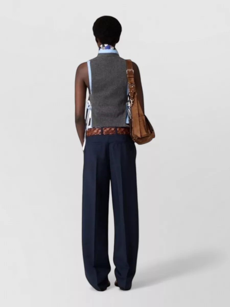 Miu Miu Cashmere V-Neck Asymmetric Cardigan Vest