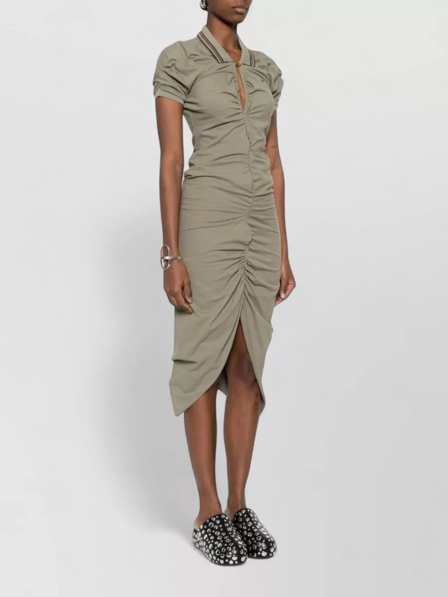 Vivienne Westwood Midi Dress Ruched Detailing Short Sleeves