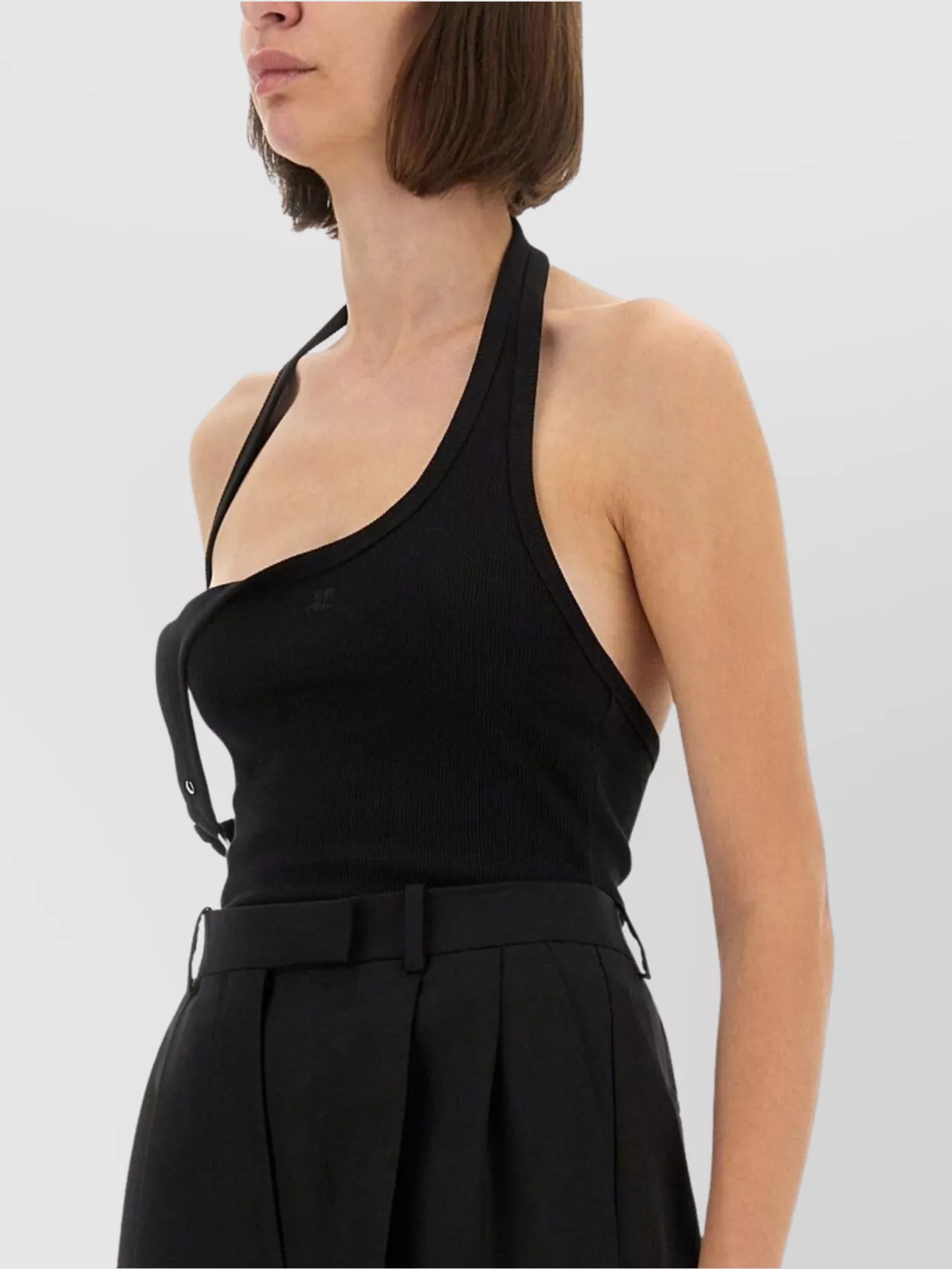 Courrèges Tank Top With Asymmetric Halterneck Strap