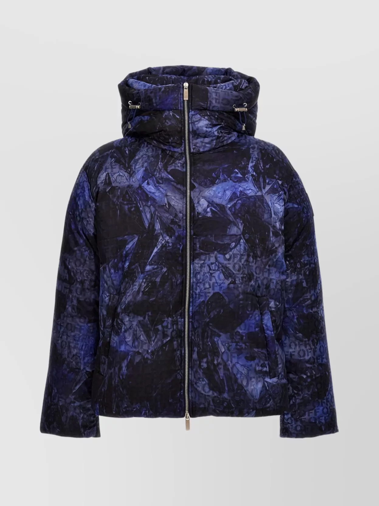 Off-white 'printed Hooded Down Jacket Pockets Included' In Purple