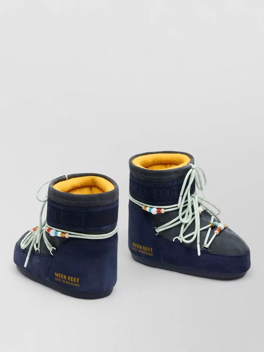 Moon Boot suede beaded low boots