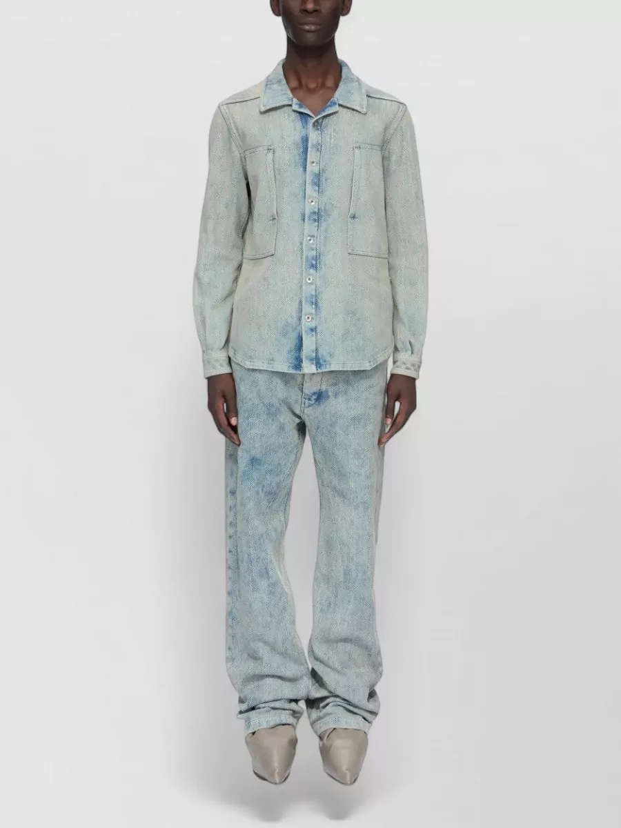 Rick Owens honeycomb denim straight-leg jeans
