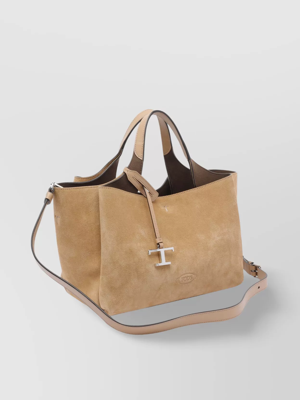 Tod's Suede Clutch Structured 2 Handles