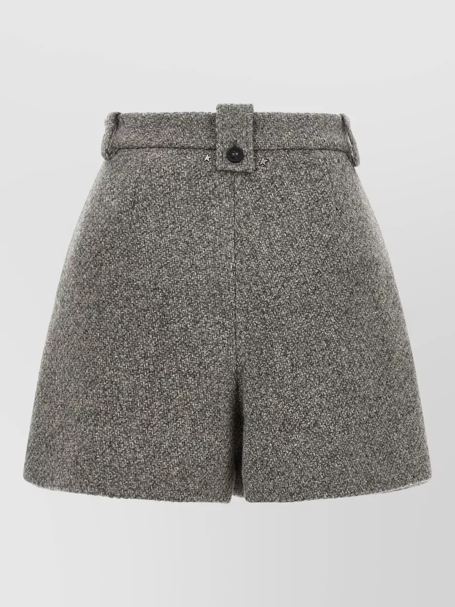 Golden Goose Virgin Wool High-Rise Wide-Leg Cropped Trousers