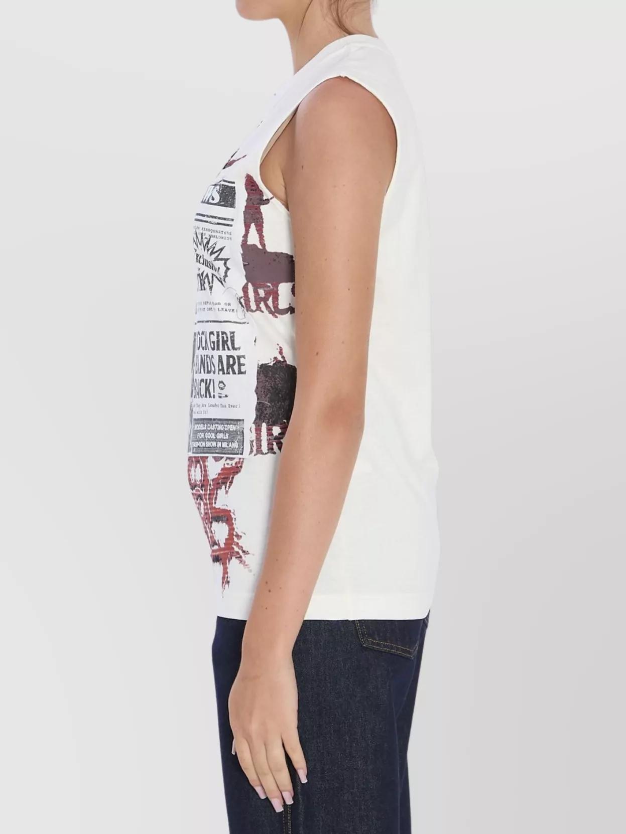 Dolce&Gabbana Graphic Print Sleeveless Jersey Top
