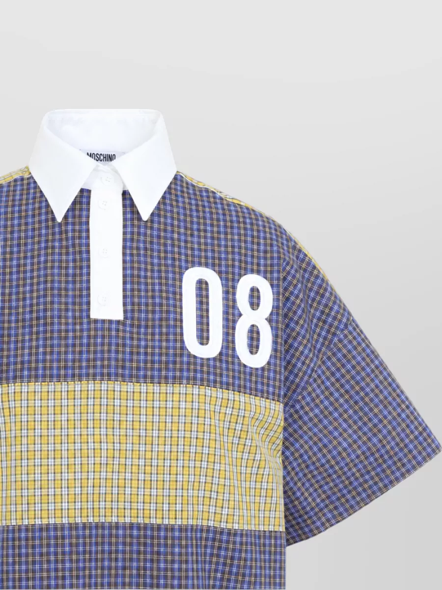 Moschino Printed Cotton Oversized Short-Sleeve Polo Shirt