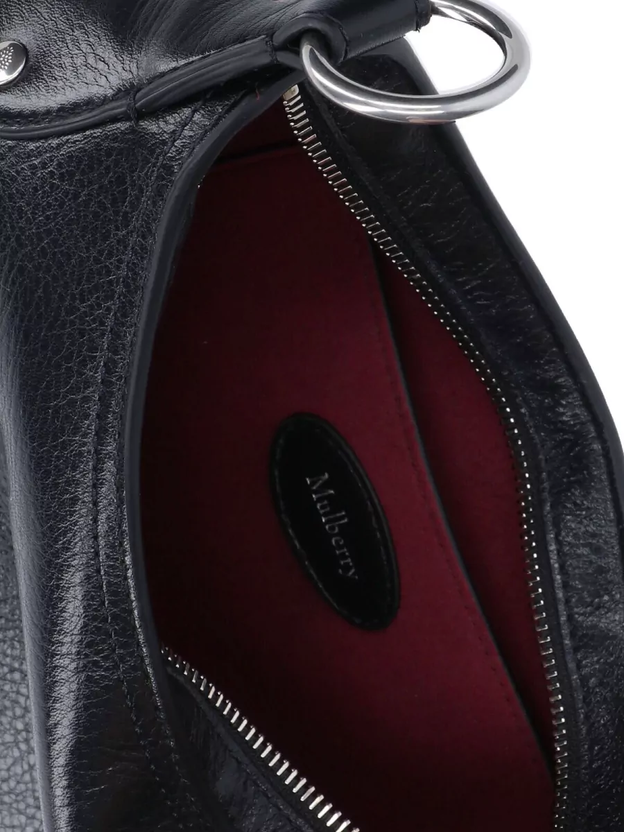 Mulberry Textured Shoulder Bag Metal Hardware