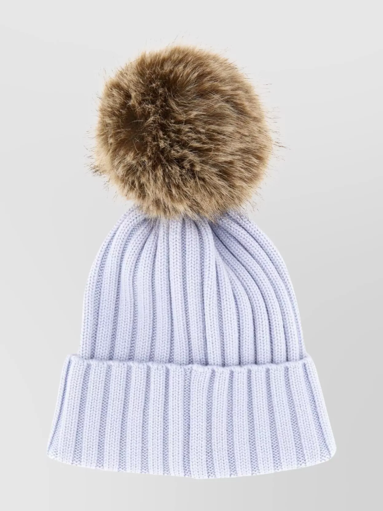 Moncler Cozy Ribbed Knit Hat Pom-pom In Blue