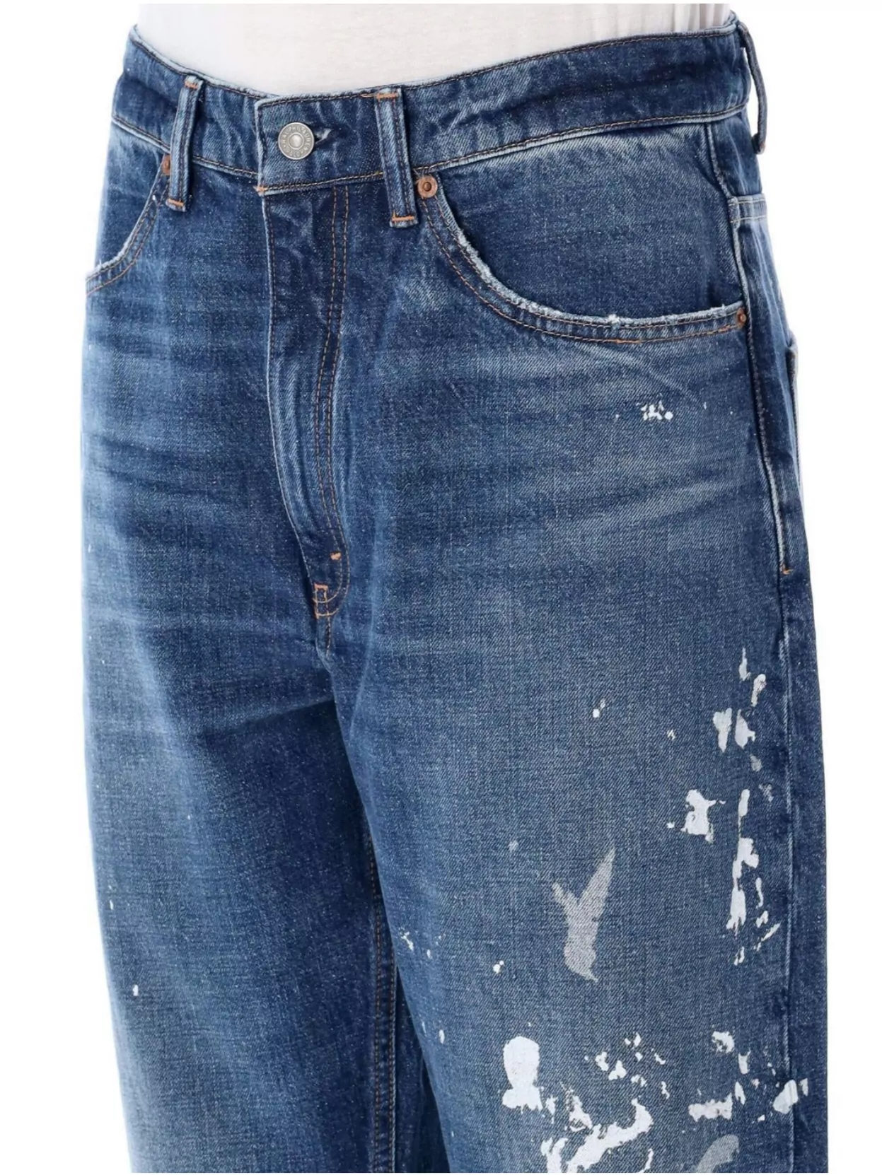 Polo Ralph Lauren Denim Trousers Distressed Belt Loops In Blue