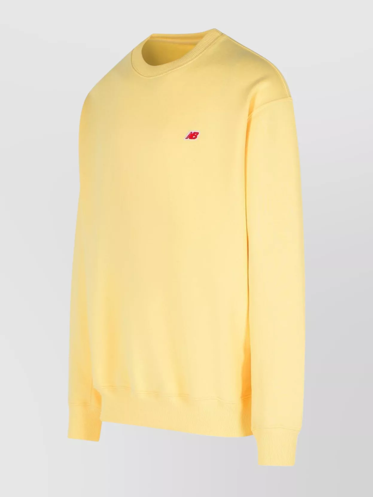 New Balance Cotton Crew Neck Sweatshirt With Ribbed Cuffs
