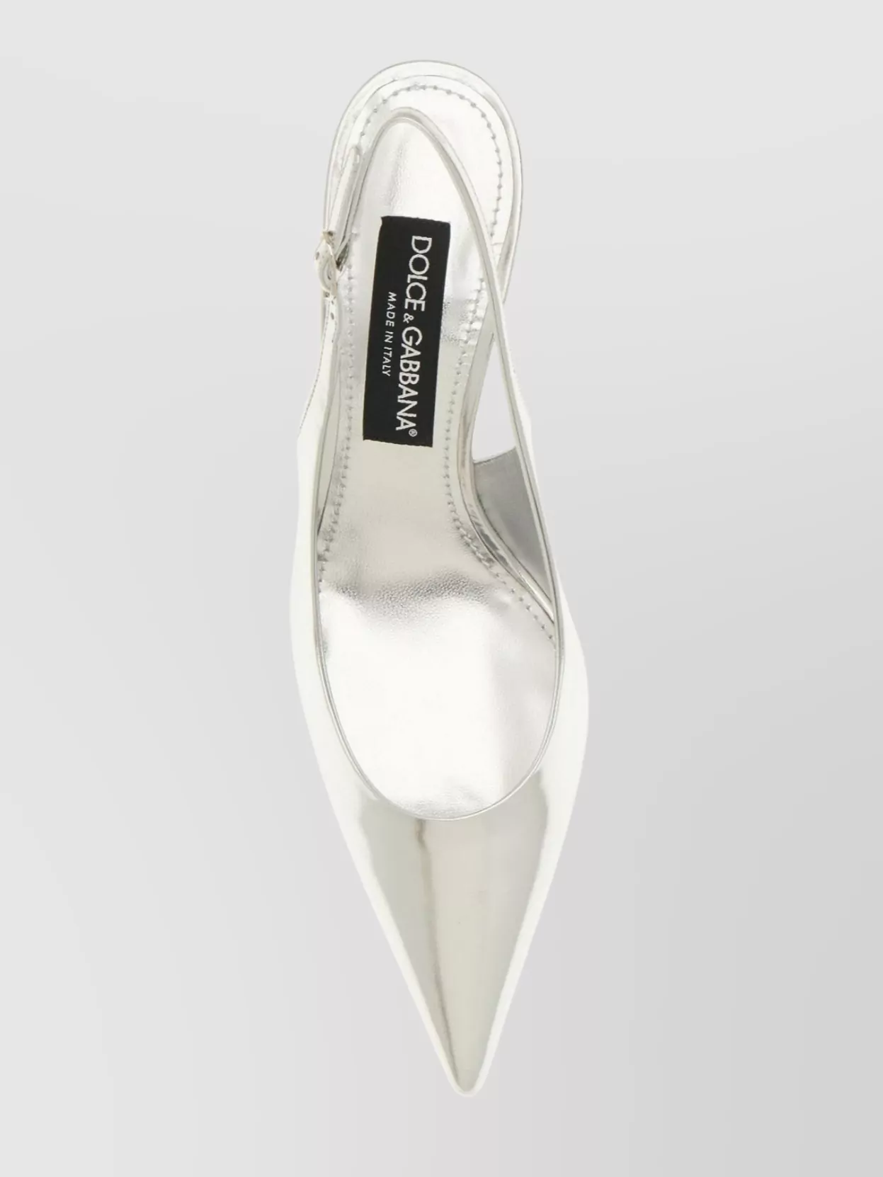 Dolce&Gabbana Leather Slingback Metallic Finish
