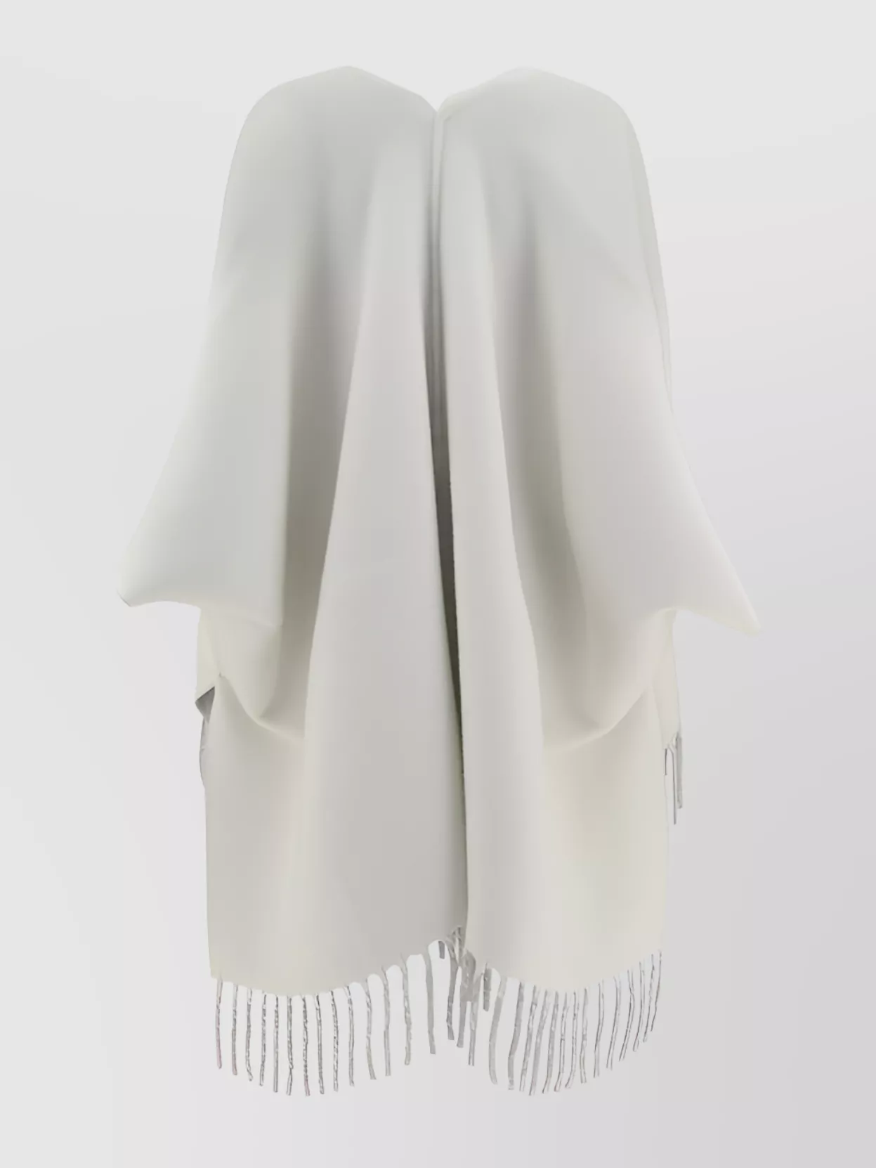 Brunello Cucinelli Cashmere Wool Blend Poncho Cape In White