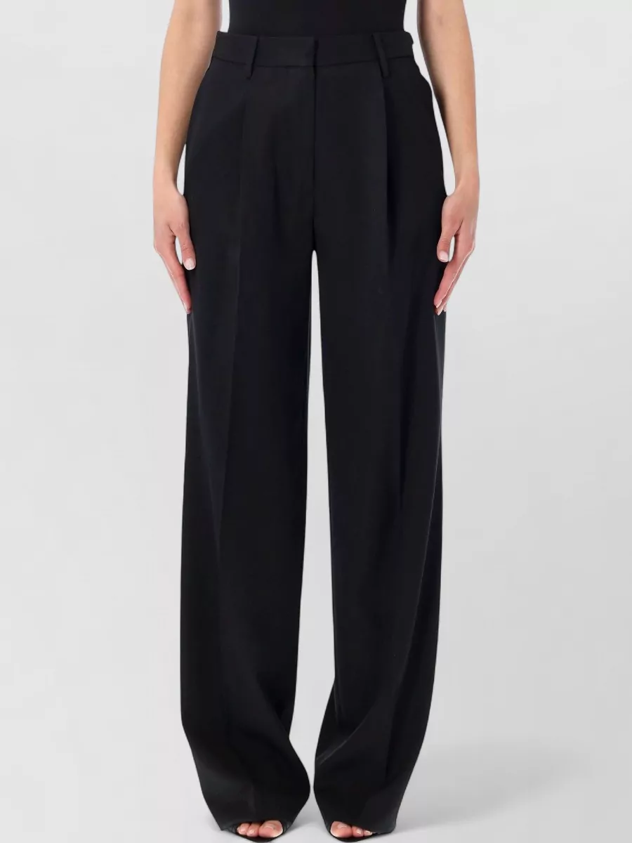 Dries Van Noten Wool pleated wide-leg trousers