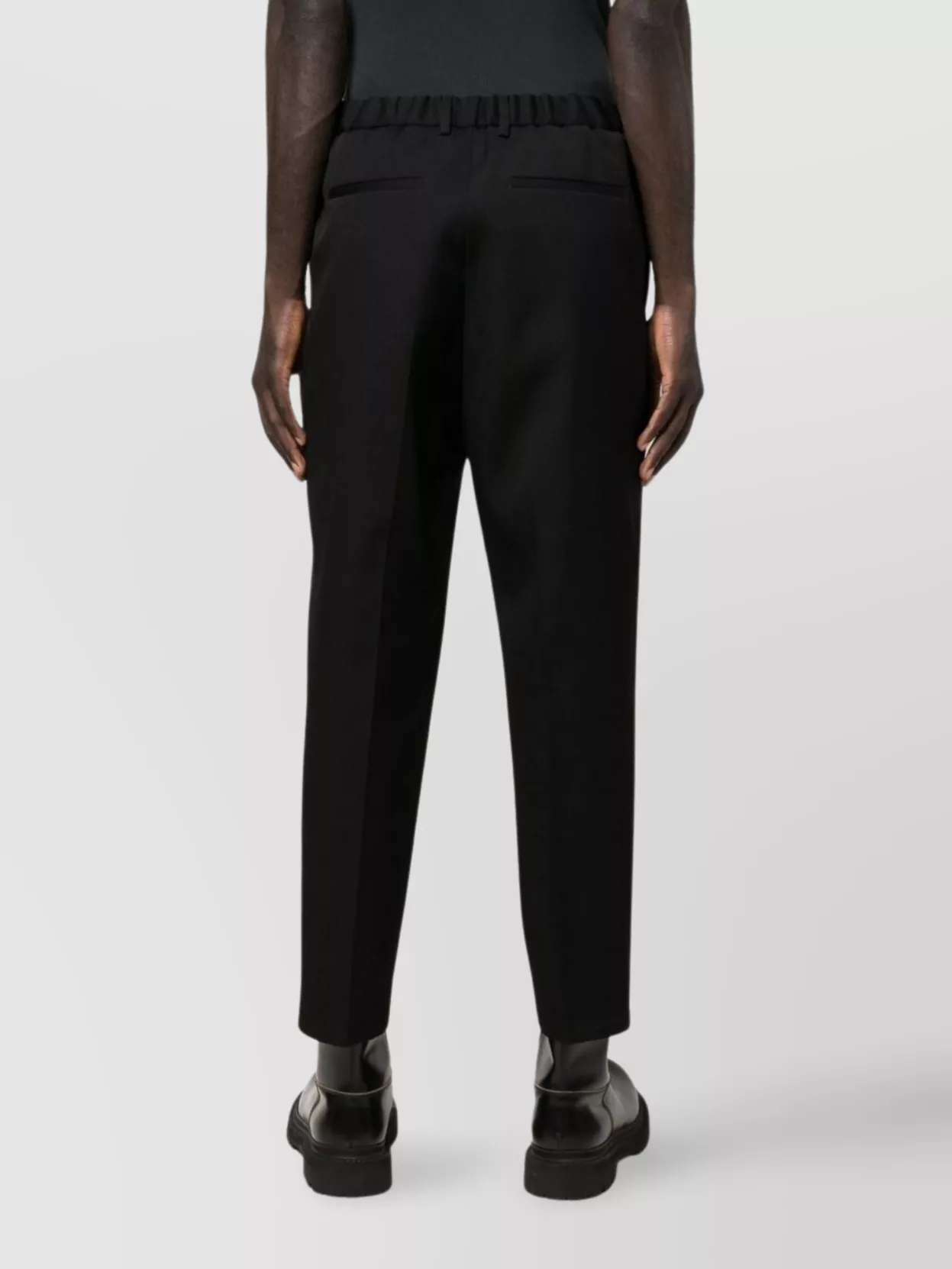 Jil Sander Wool Logo Trousers Tapered Leg