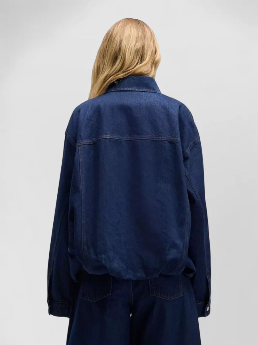 7 For All Mankind Denim Jacket Long Sleeves Collared Pockets