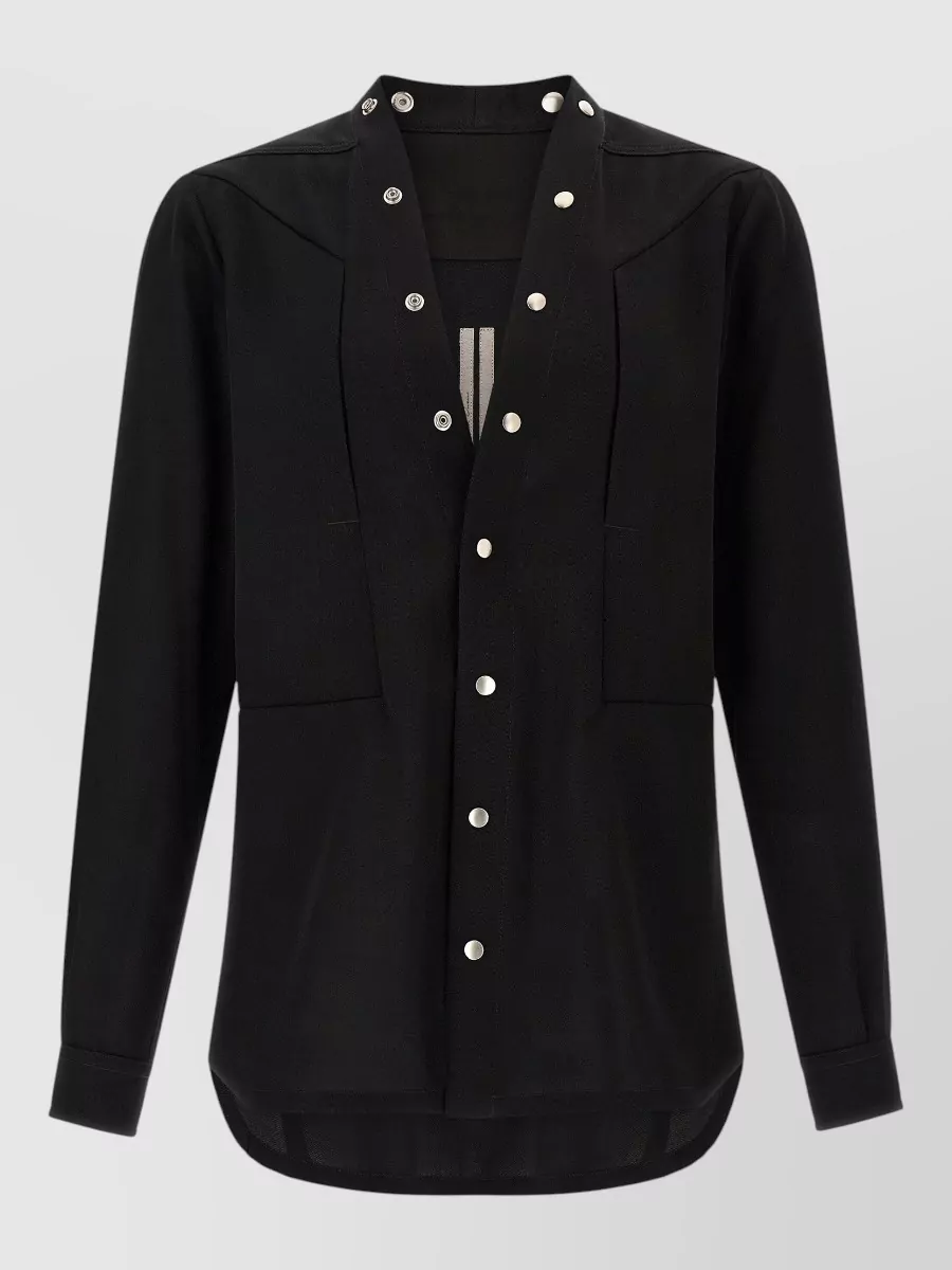 Rick Owens cotton v-neck shirt jacket