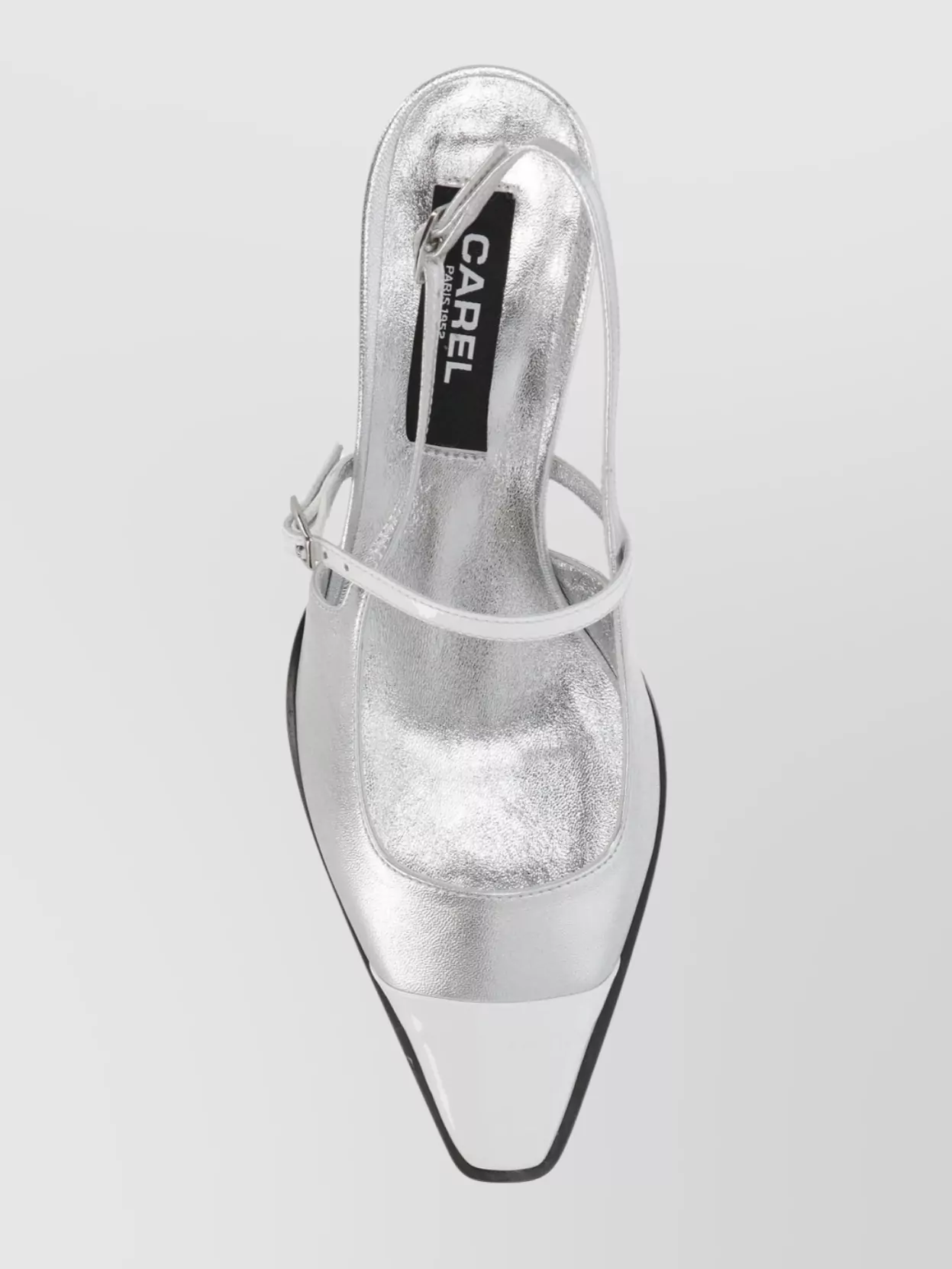 CAREL CECILE SILVER SLINGBACK SANDALS 