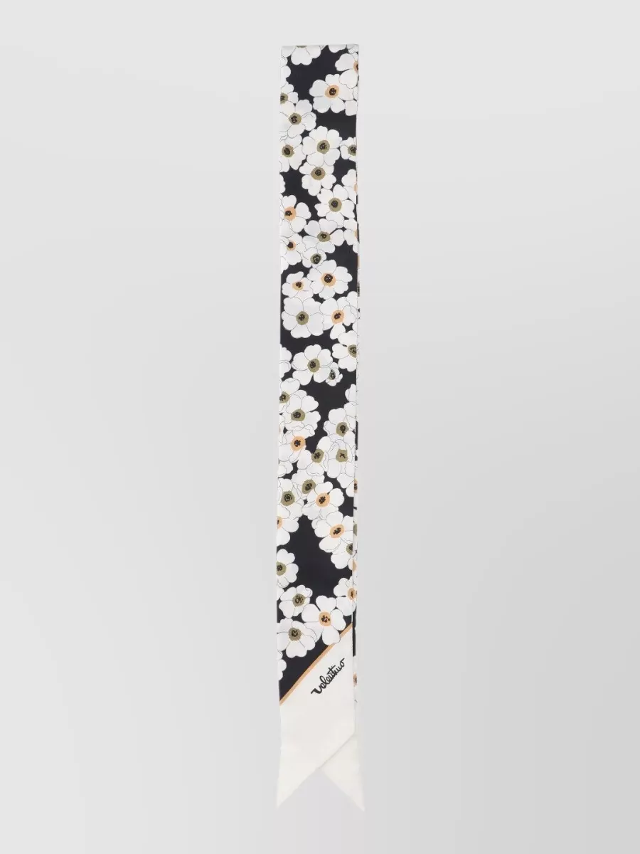Valentino Floral Patterned Scarf Pointed Ends