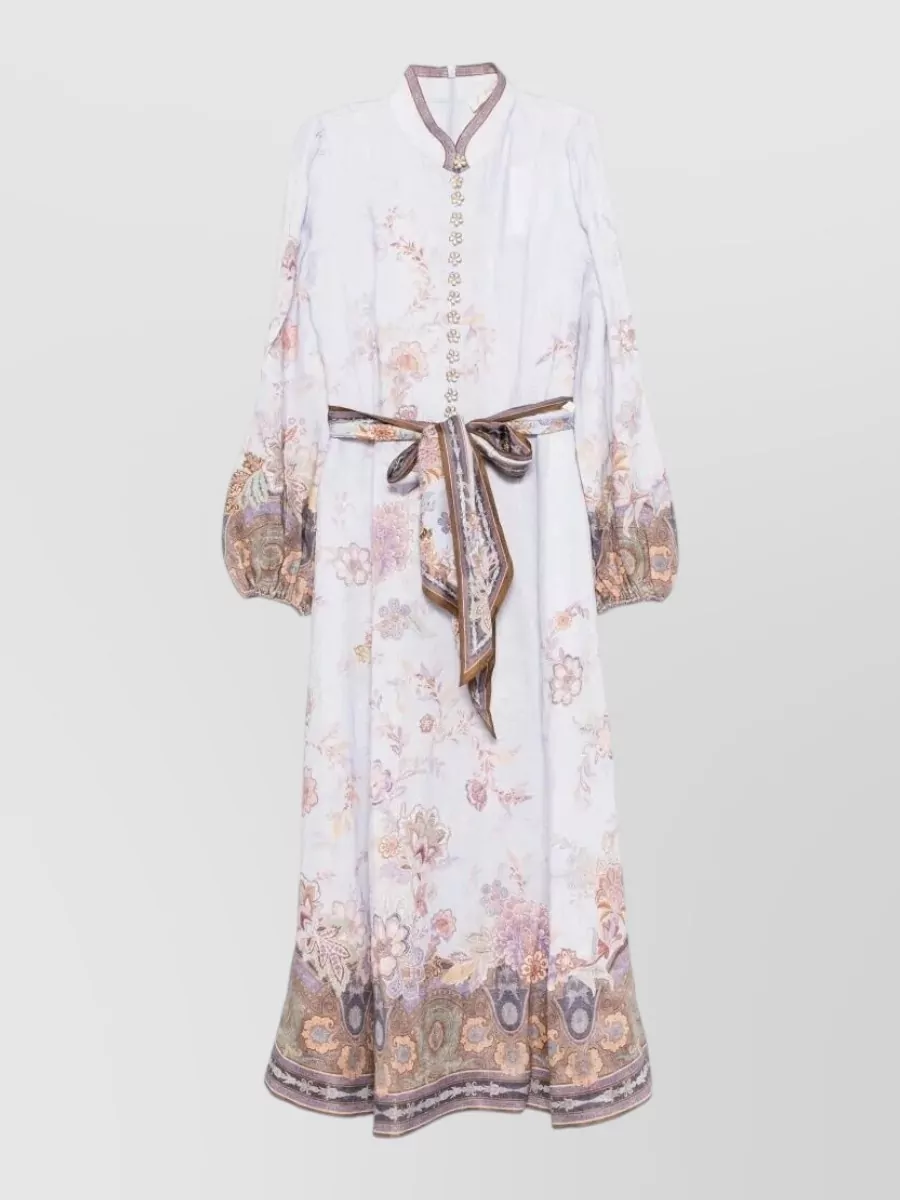 Zimmermann Linen printed button midi dress