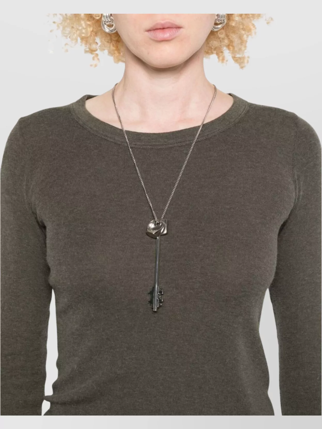 Rick Owens Long Sleeve Cropped Ribbed Knit Top