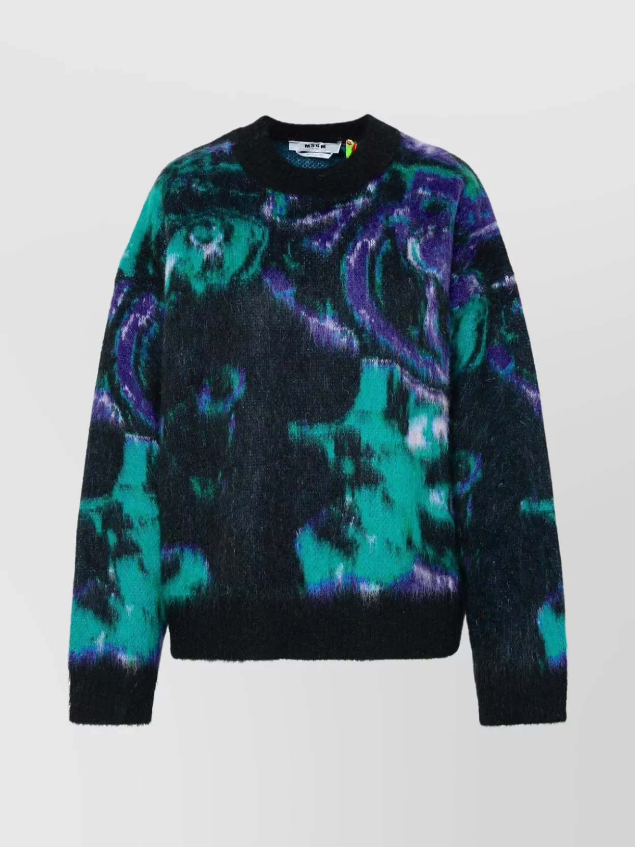Shop Msgm Mohair Blend Sweater Tie-dye Pattern