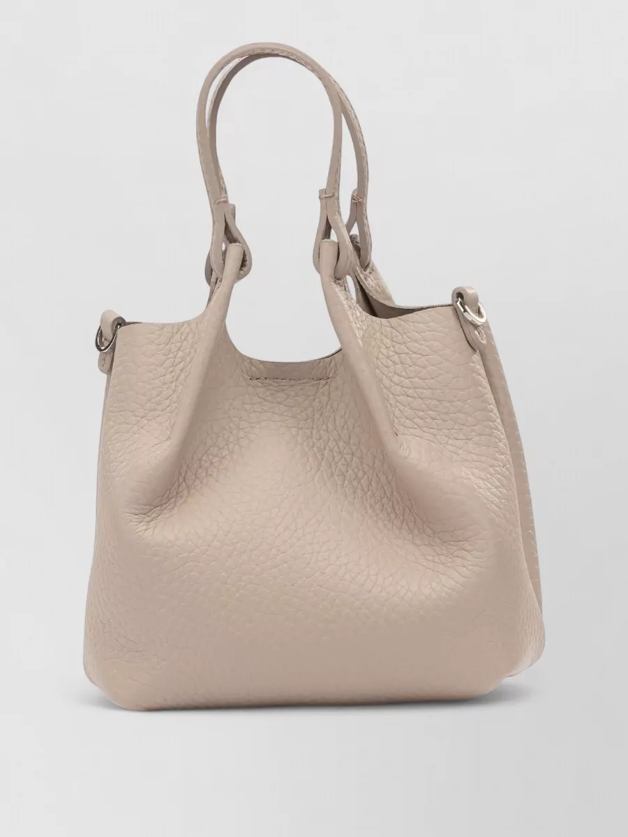 Gianni Chiarini Textured Leather Crossbody Bag Detachable Strap Top Handles