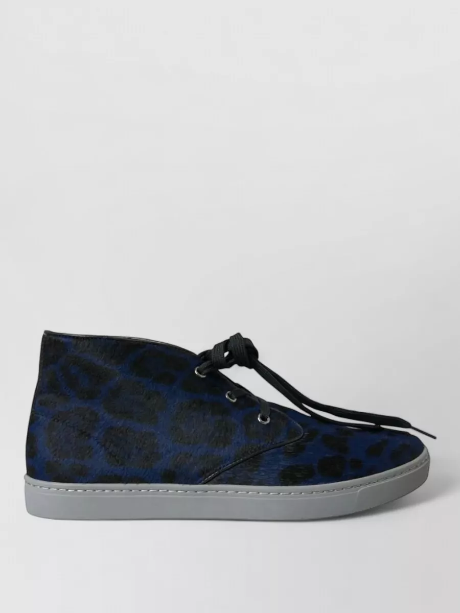 Dolce&Gabbana Calf Hair Leather Leopard-Print High-Top Sneakers