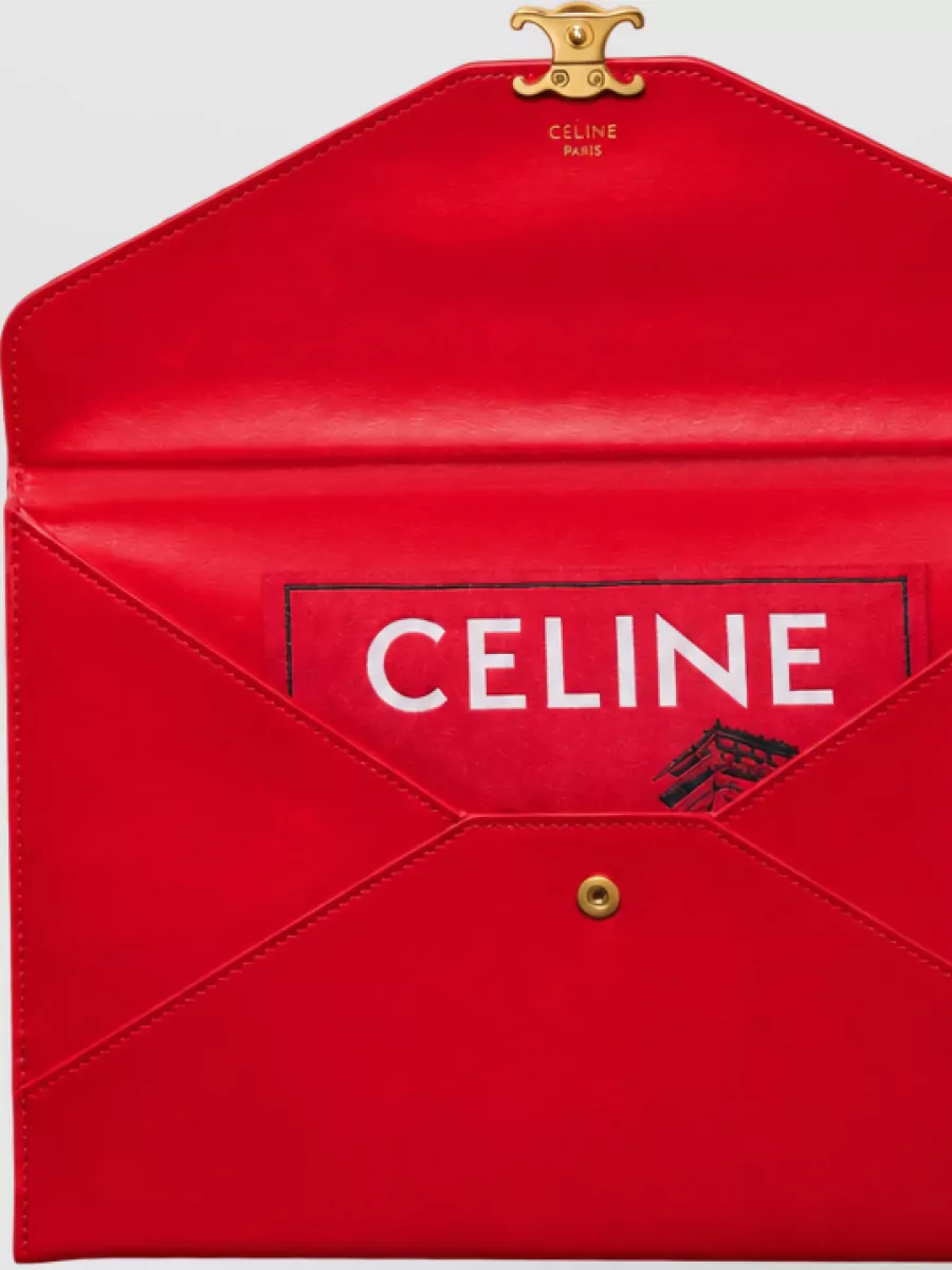 Celine Leather Envelope Clutch Bag