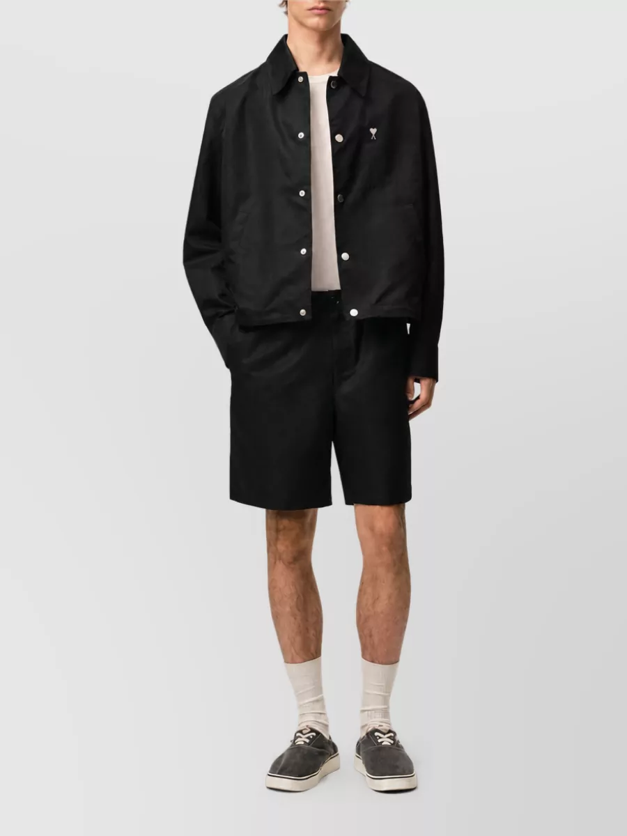 Ami Paris Polyamide Elastic Waist Chino Shorts