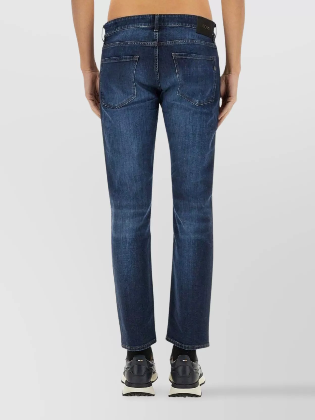 Boss Faded Denim Delaware Jeans With Belt Loops