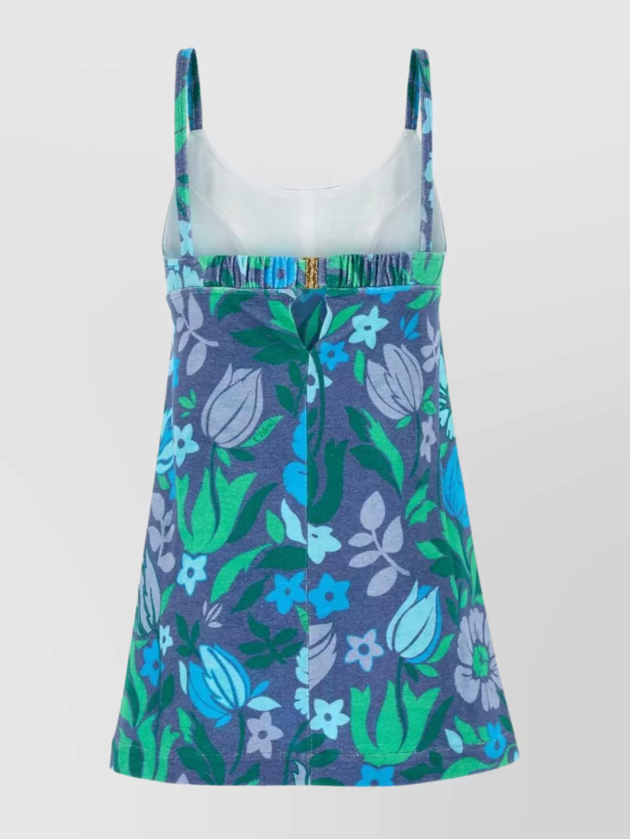 Chloé Floral Print Sleeveless Mini Dress In Blue