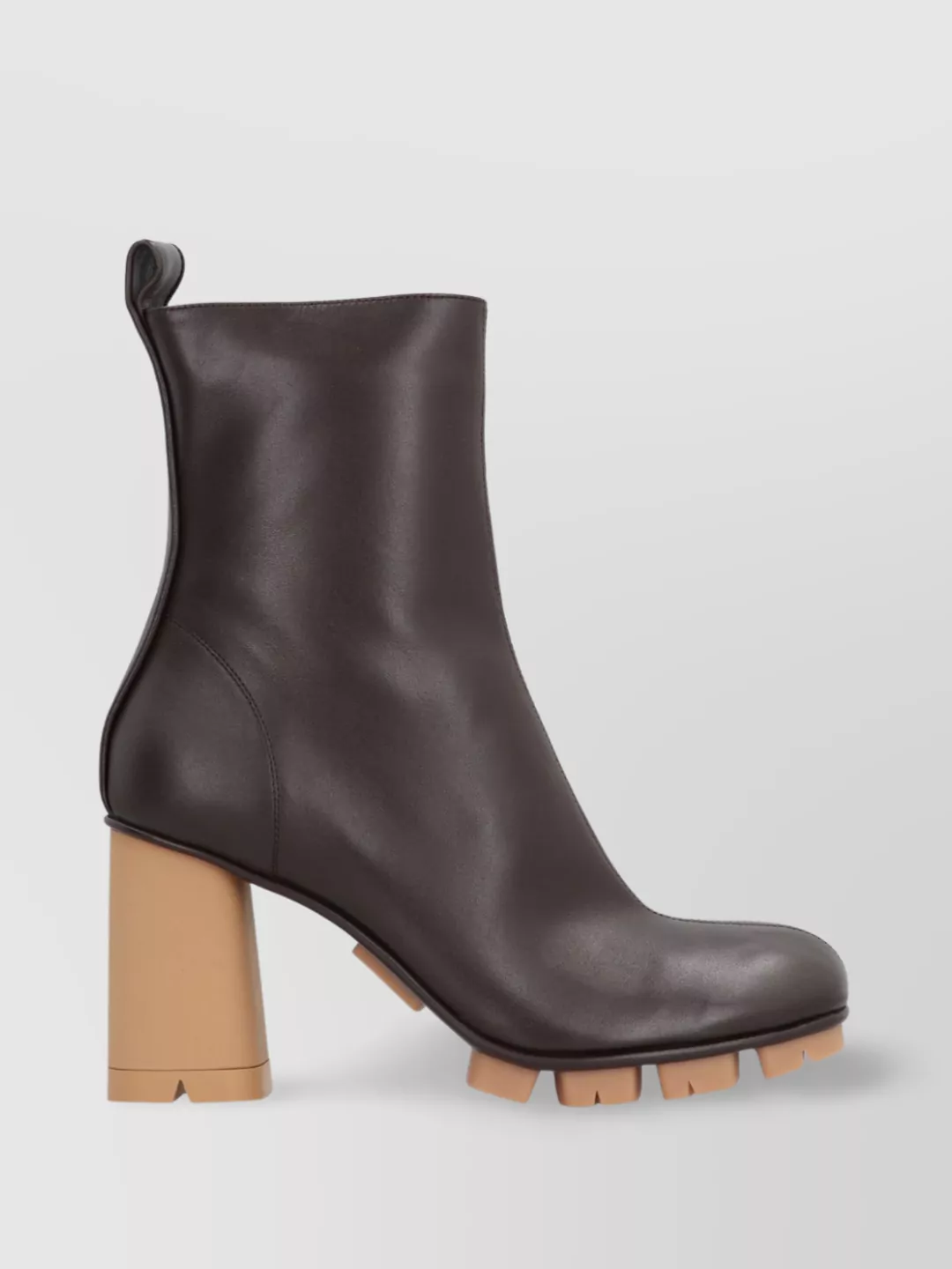 Shop Bottega Veneta Block Heel Leather Ankle Boots