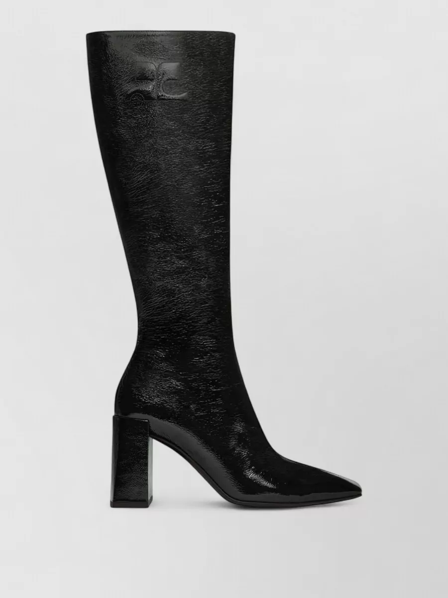Courrèges Knee High Boots Pointed Toe Block Heel