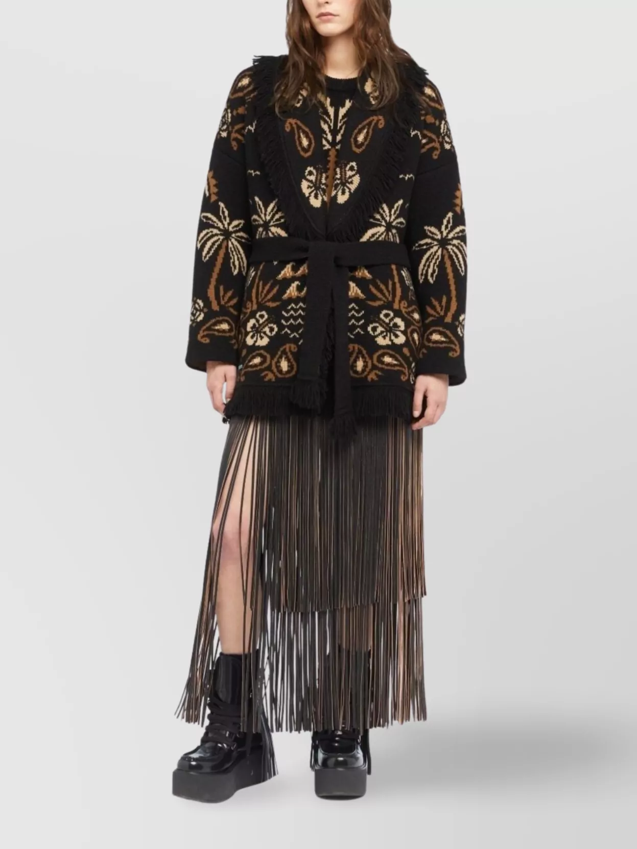 Alanui Glimpse Of Eden Wool And Cashmere Cardigan In Multi
