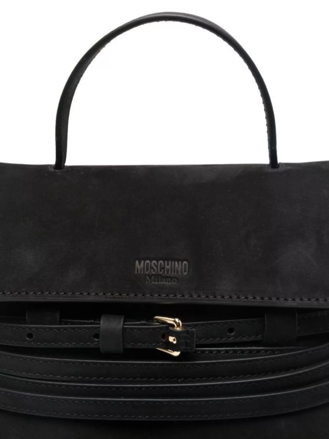 Moschino Top Handle Shoulder Bag With Buckle Detail