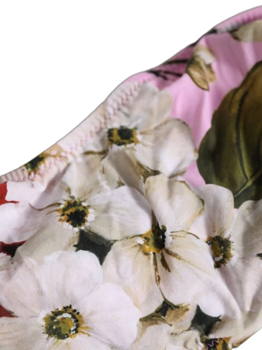 Dolce&Gabbana Floral Print Bandeau Bikini Top