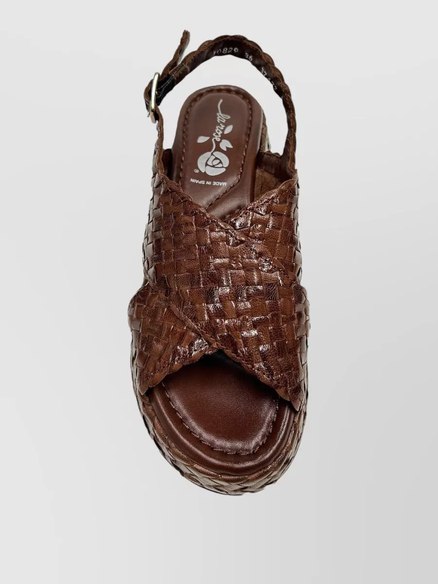 La Rose Leather Platform Sandals