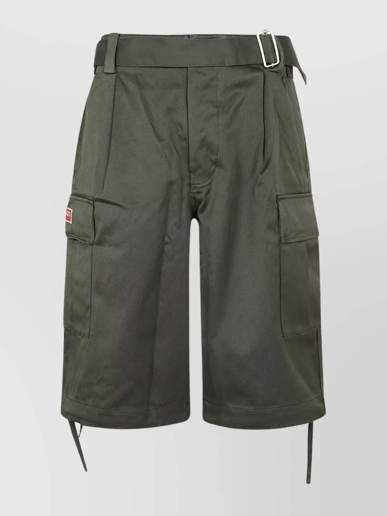 Shop Kenzo Hemmed Trousers With Belt Loops And Cargo Pockets