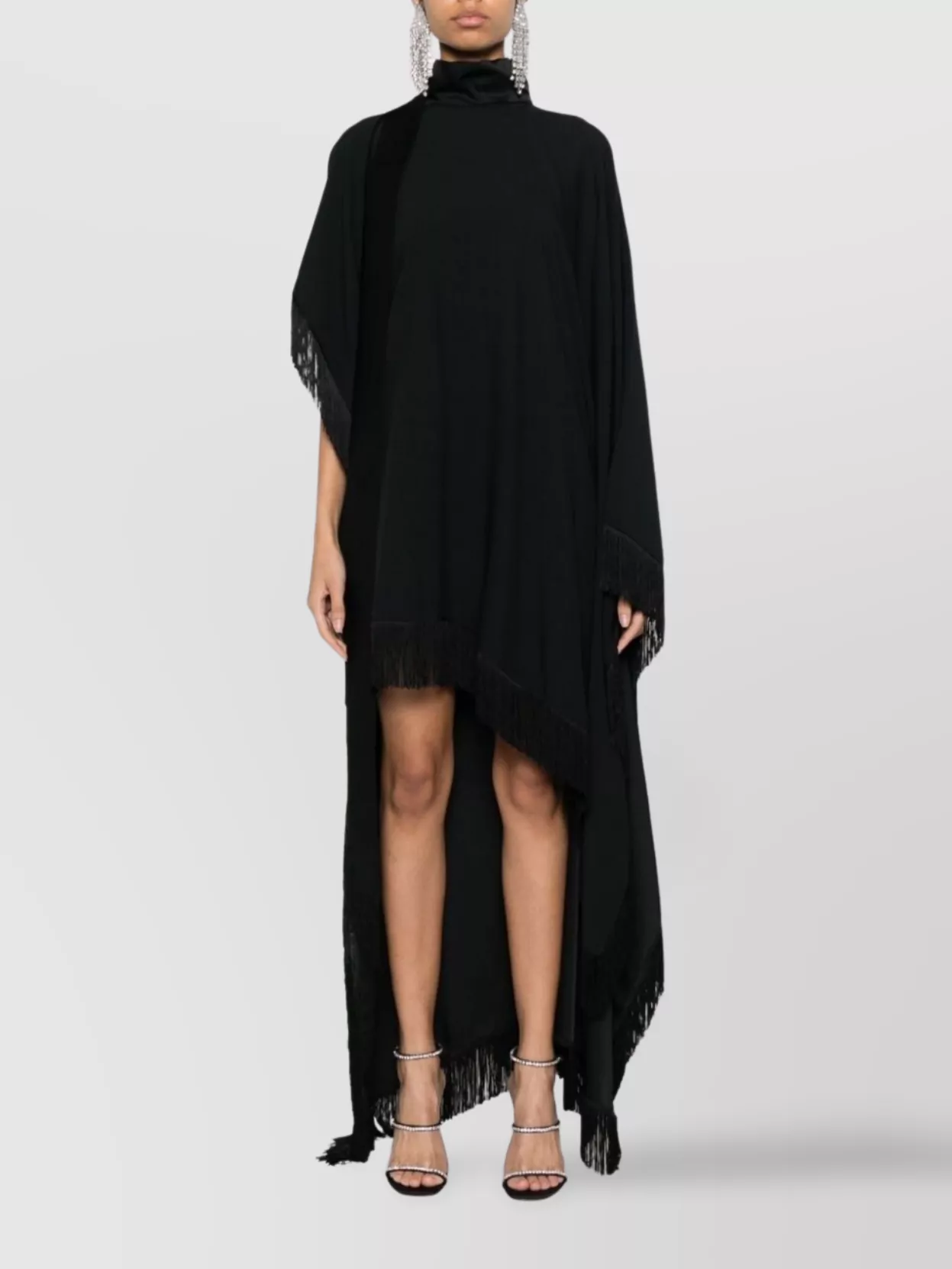 Taller Marmo Draped Sleeves Kaftan Fringe Detailing