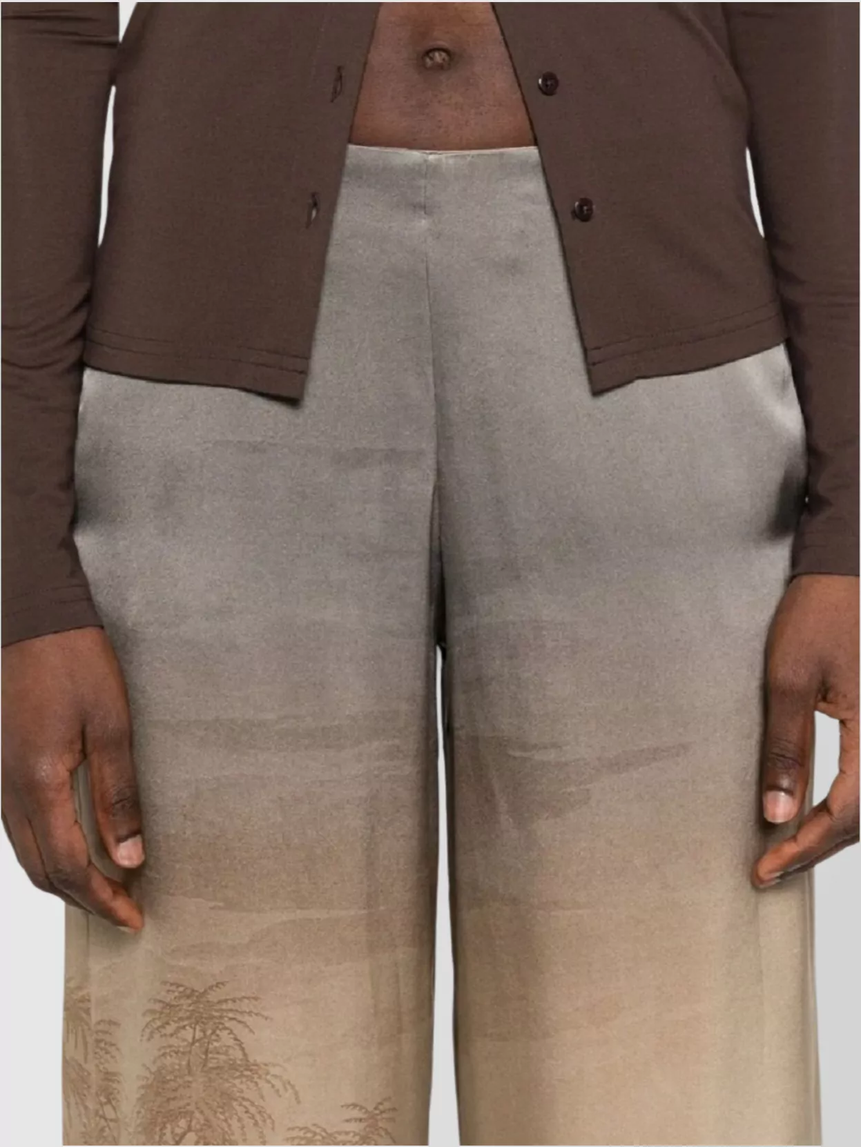 Pierre Louise Mascia High-Rise Ombre Wide-Leg Trousers