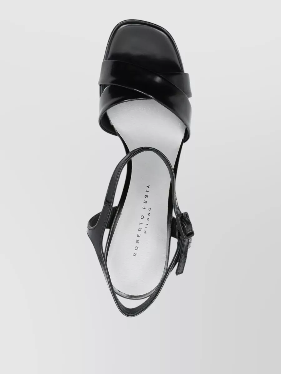 Roberto Festa Leather Ankle-Strap Block-Heel Pumps