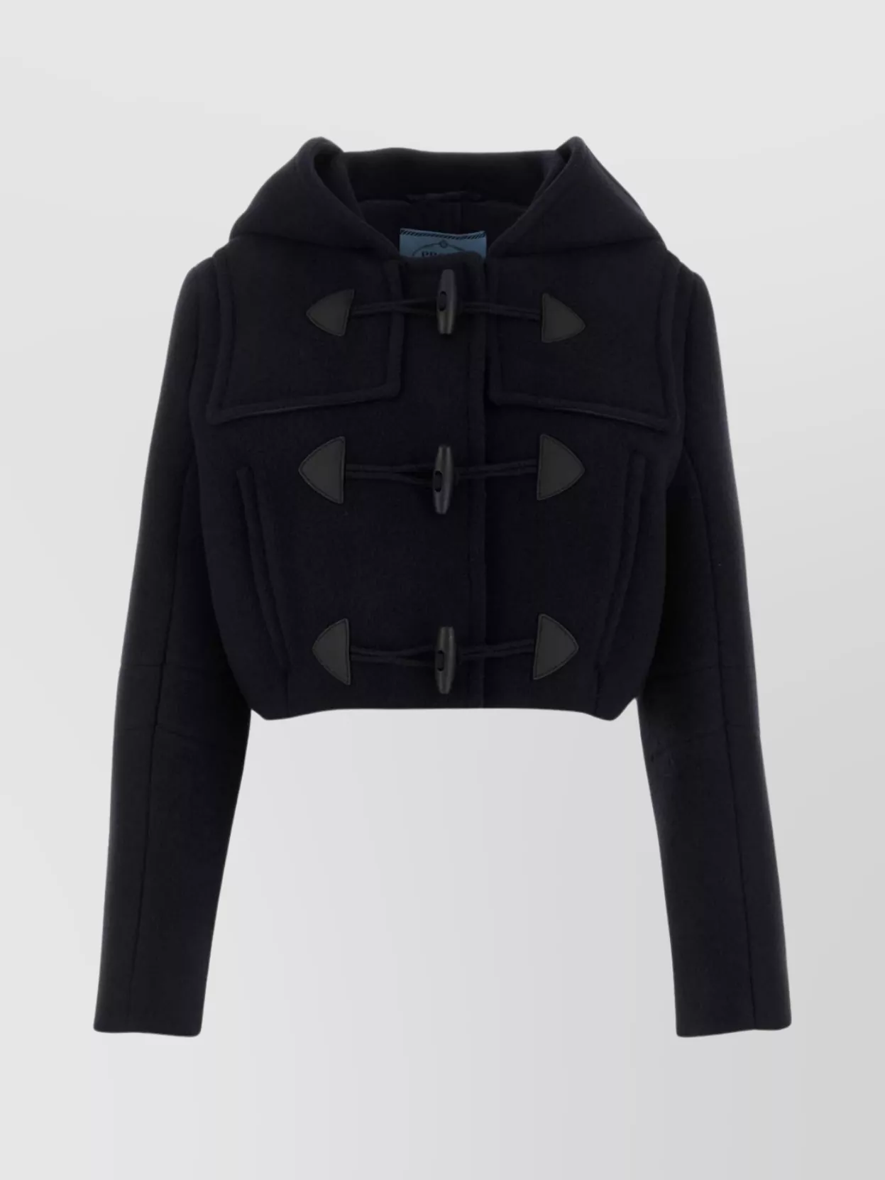 PRADA WOOL COAT WITH CROPPED LENGTH AND STRUCTURED SHOULDERS