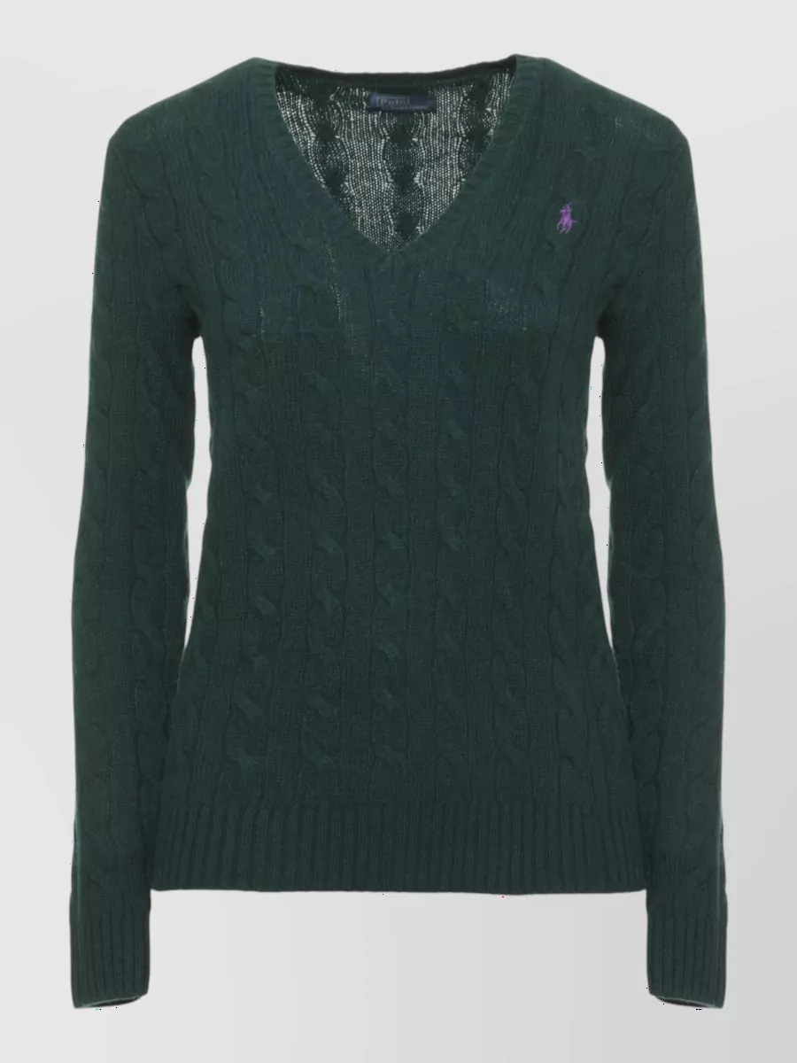 Ralph Lauren Cashmere wool v-neck long-sleeve sweater