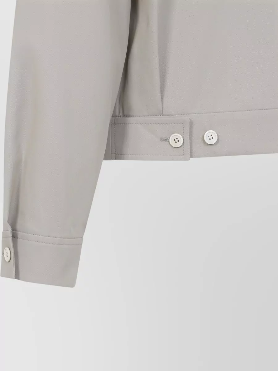 Prada Cotton Jacket High Collar Buttoned Cuffs