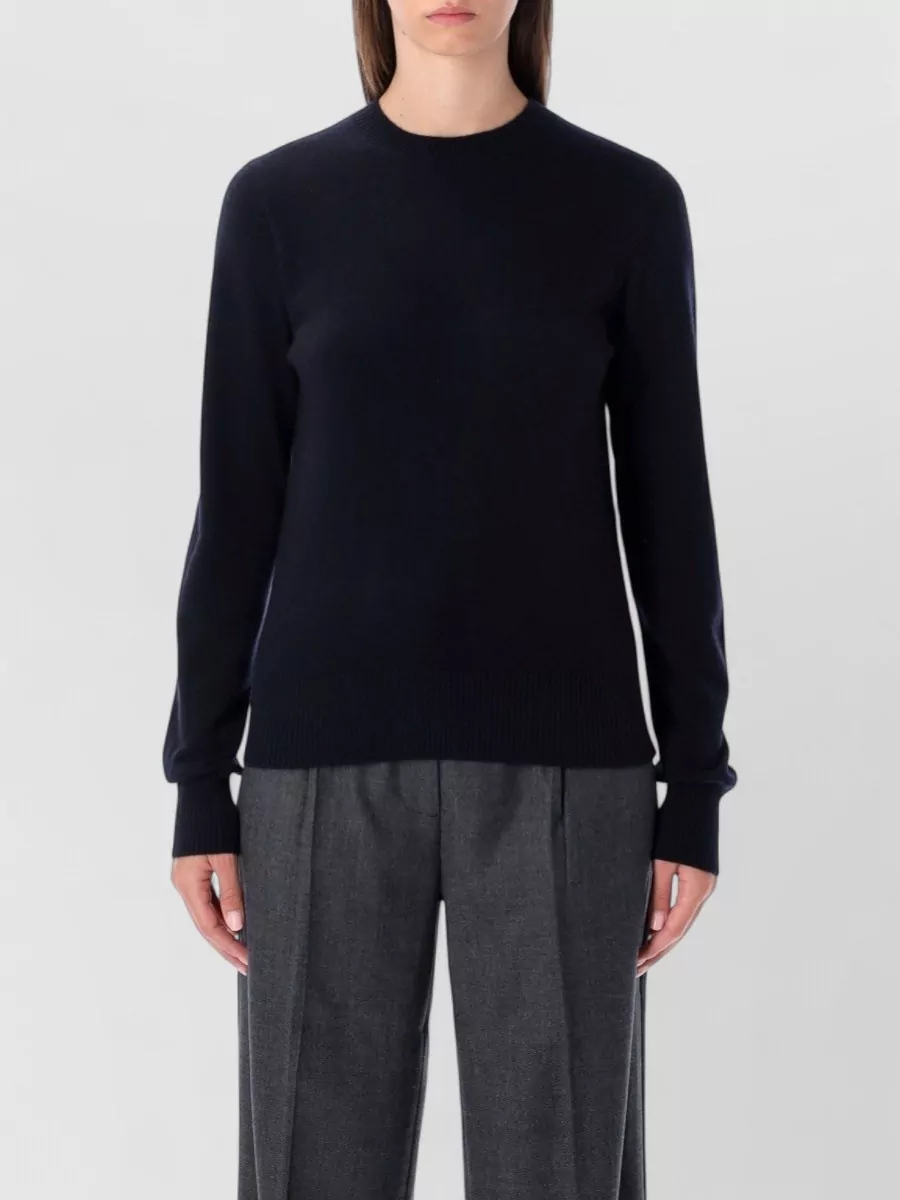 Rhea Costa Cashmere Wool Slim-Fit Ribbed Crewneck Jumper